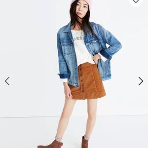 Madewell Velveteen Metropolis Snap Skirt Size 00
